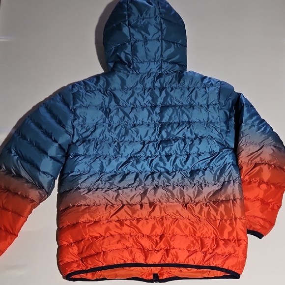 Eddie Bauer Kids Gradient Blue and Orange Puffer Jacket Xl Reversible - Picture 2 of 8